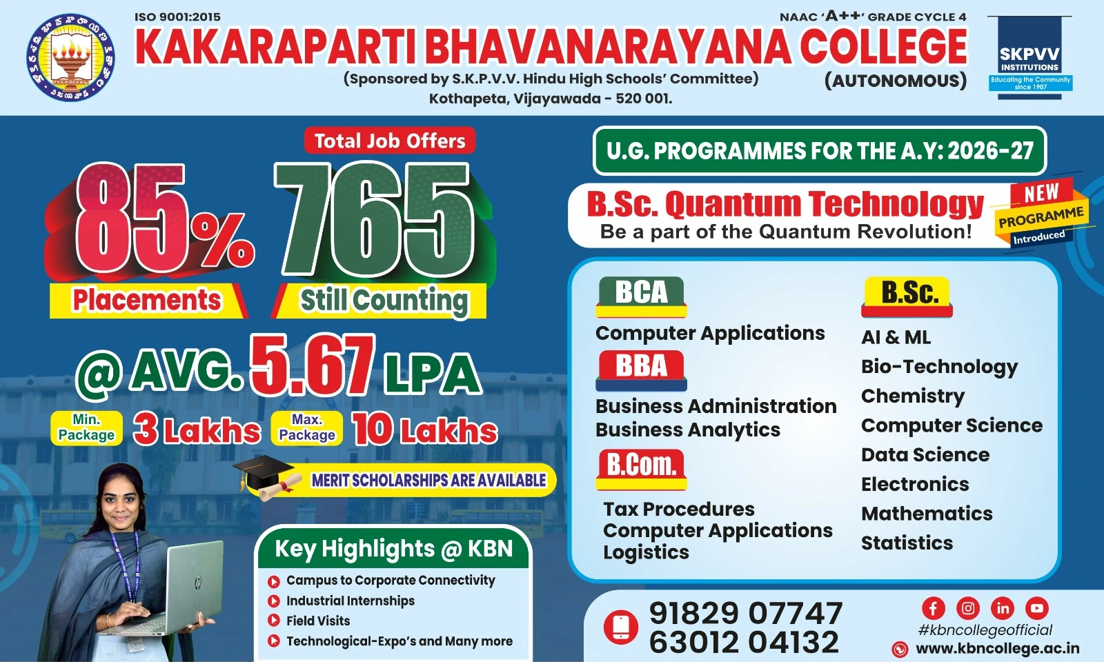KBN College placement highlights 2025 banner