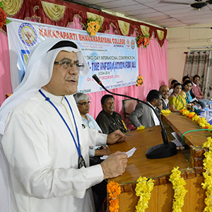 Guest speaker delivering a lecture on inclusive and sustainable development at KBN College